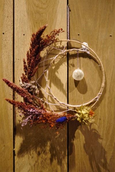 Couronne de fleurs séchées