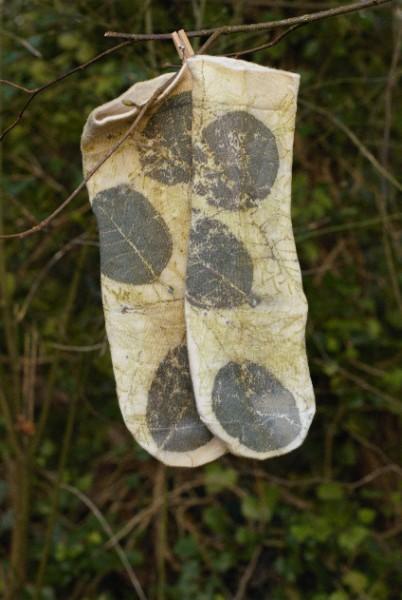 Chaussettes en fibre naturel de bamboo avec impression botanique pour femmes