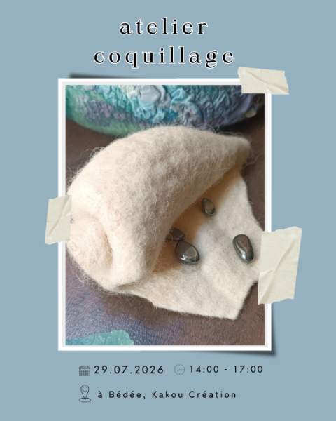 Coquillage en Laine Feutrée – Atelier d'Été chez Kakou Création