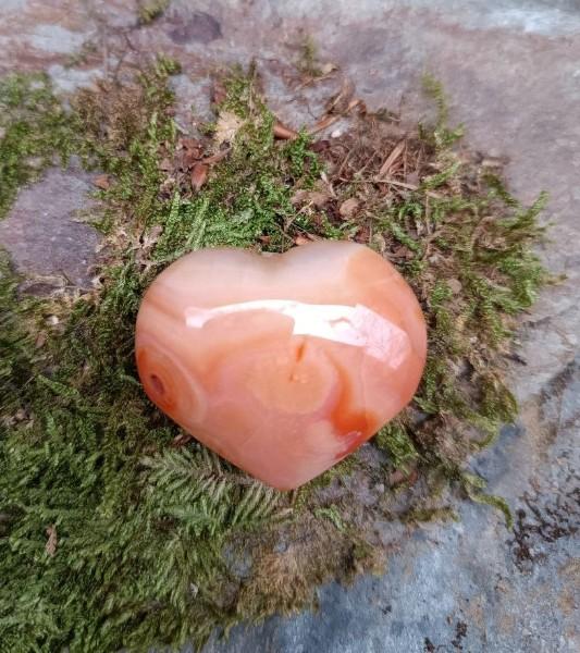 Cœur en pierre semi-précieuse Agate Cornaline