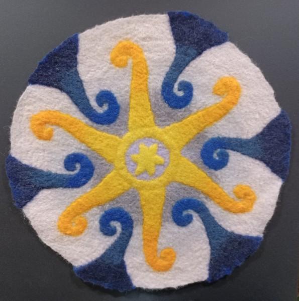 Mandala : un œuvre d'art unique feutrée à la main pour apporter du bien-être