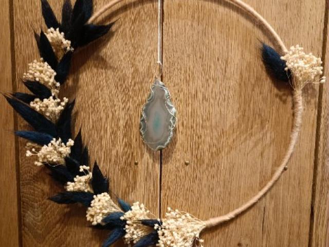 Couronne de fleurs séchées
