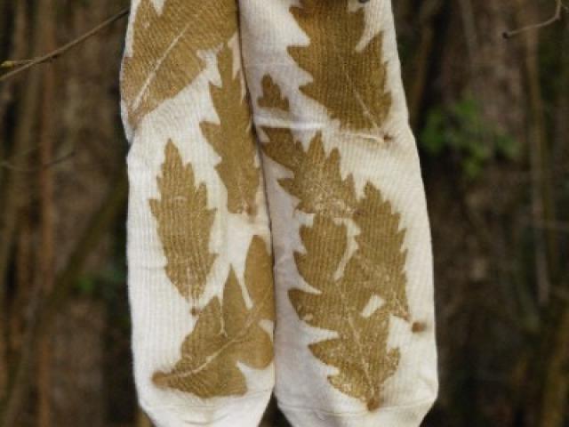 Chaussettes en fibre naturel de bamboo avec impression botanique pour femmes