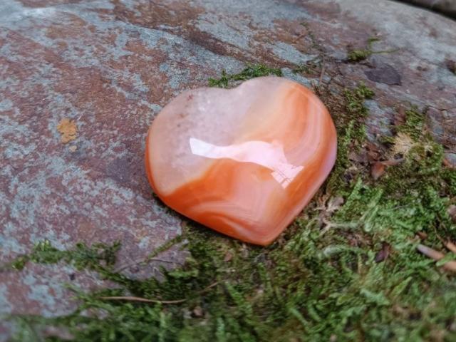 Cœur en pierre semi-précieuse Agate Cornaline